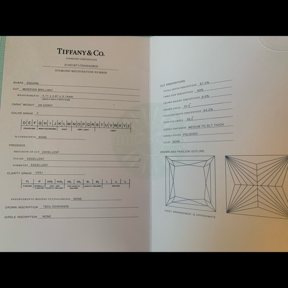 Tiffany and Co. Almost Flawless Diamond Ring Set- Original Tiffany and Co. Box - Picture 7 of 8